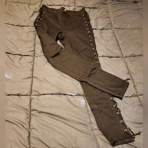 Black denim with laced sides